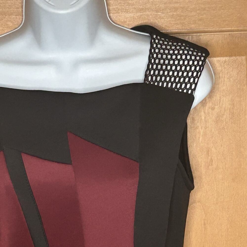 Rinascimento Dress S Burgundy Black Mesh Artsy Edgy Grunge Emo